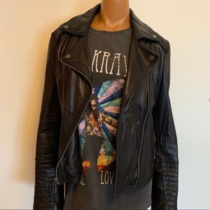 Black MICHAEL Michael Kors leather moto jacket